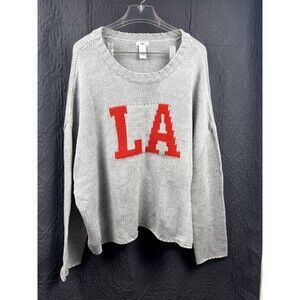 Rue 21 Plus Size LA Crewneck Soft knit Sweater Classy Chic Cute Artsy SZ 4X:NWT